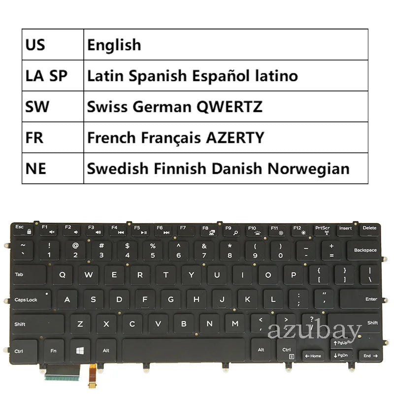 Backlit Keyboard for Dell Precision 5510 5520 5530 5540 – Multi-Layout