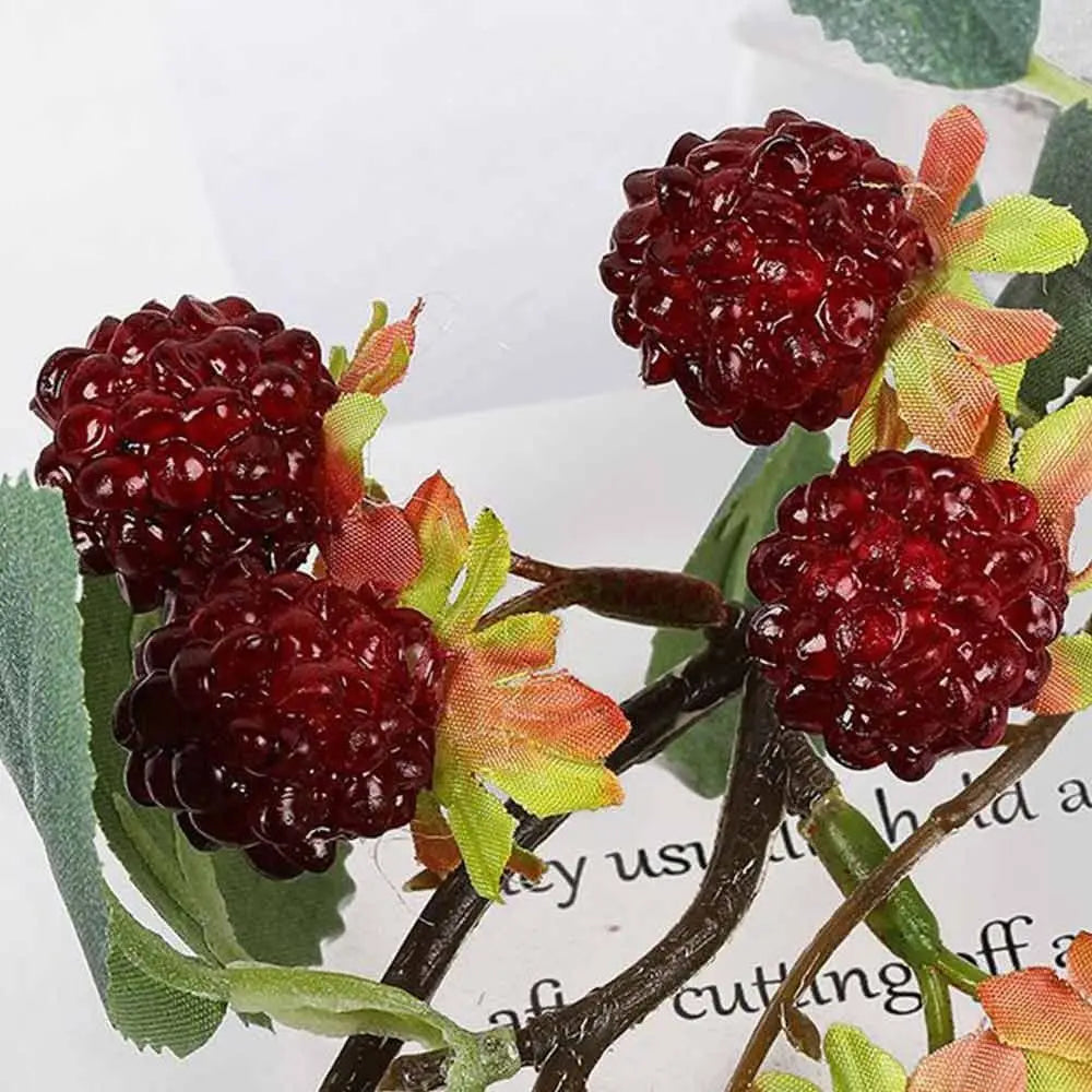 Artificial Raspberry Berry Branches – Faux Fruit Floral Stems