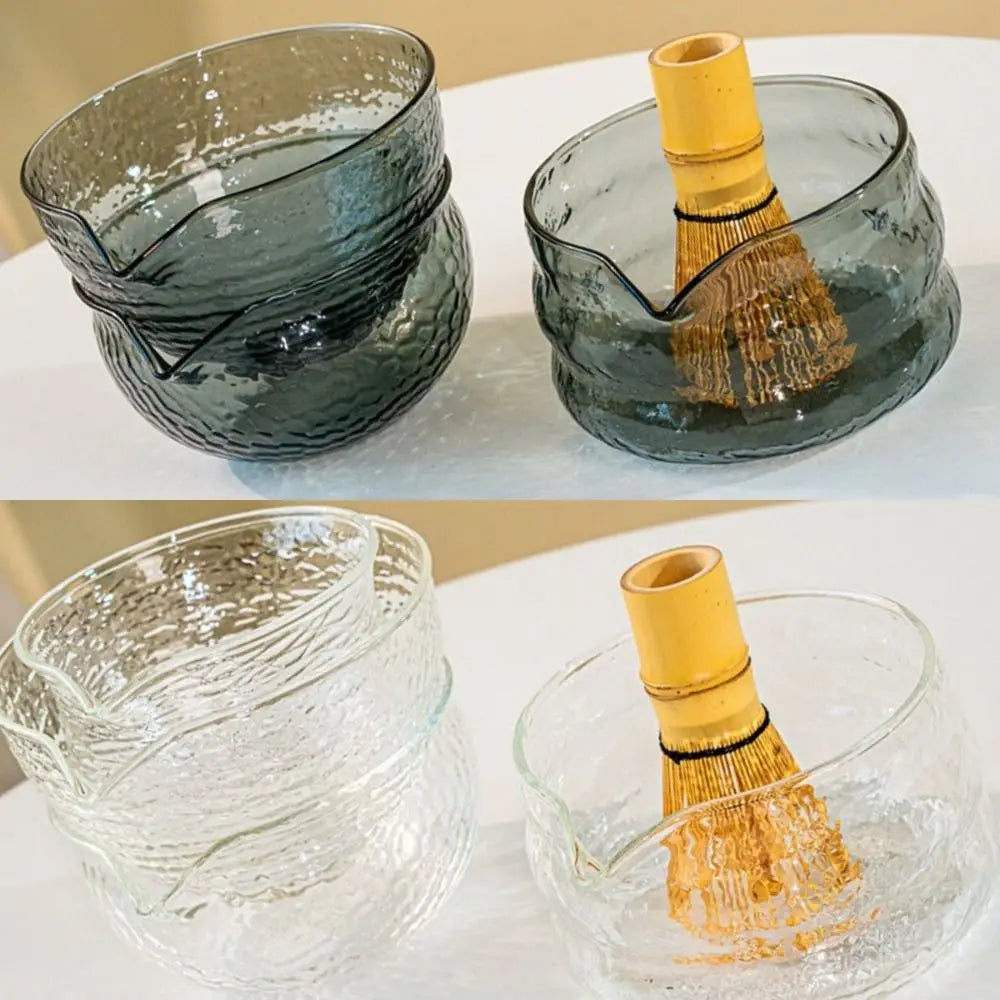 Glass Matcha Bowl with Pouring Spout – Japanese Tea Set