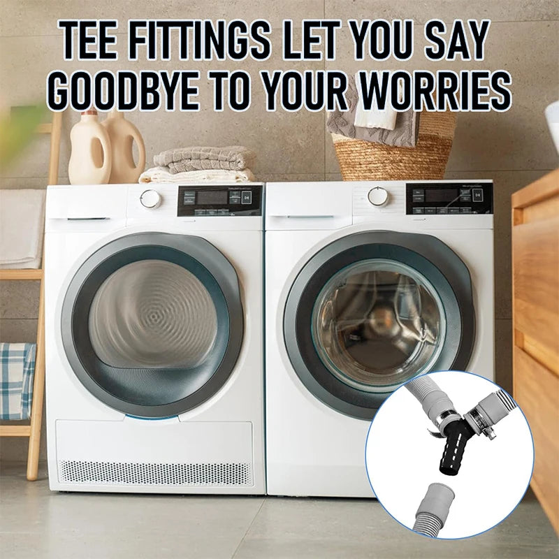 2-Pack Y-Type Washing Machine Drain Hose Connector 19-20mm
