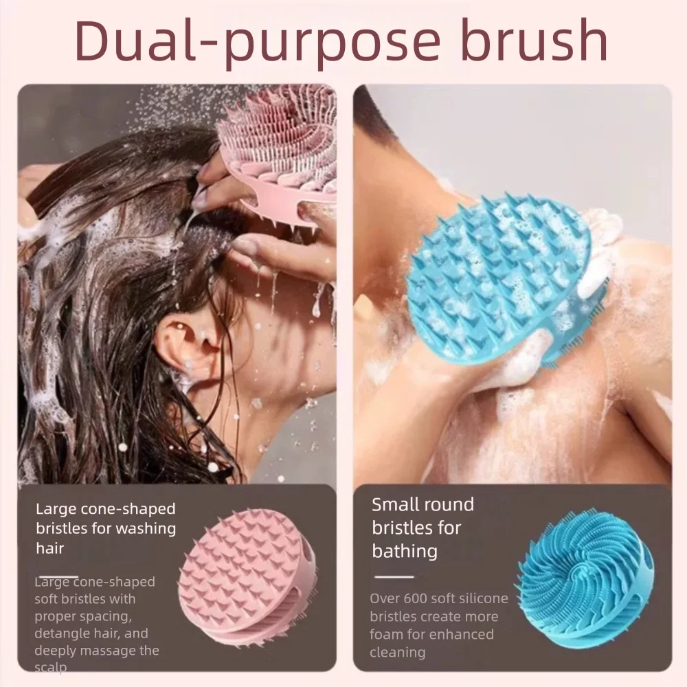 Double-Sided Silicone Bath Brush – Soft Bristle Body Scrubber