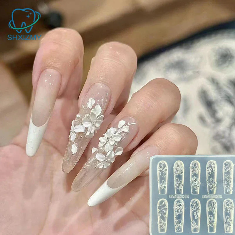 3D Silicone Nail Art Mold – UV Gel Stamping Stencil DIY