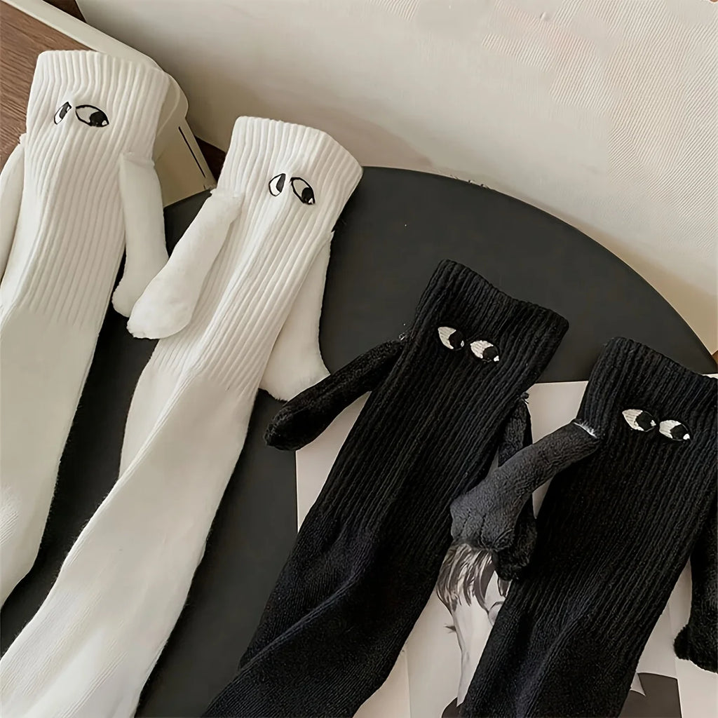 Magnetic Toe Link Couple Socks – Cartoon Novelty Knee-High