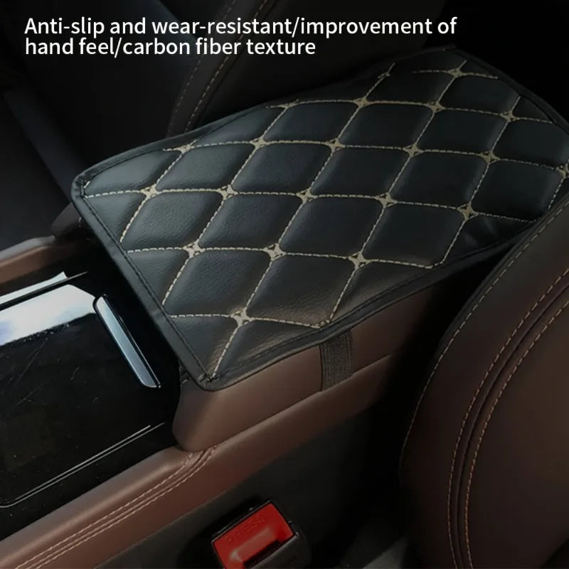 PU Leather Car Armrest Cover Cushion Pad with Storage Box