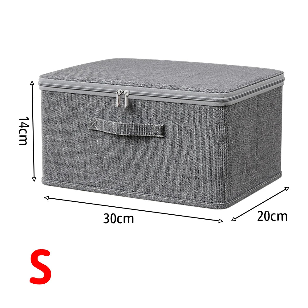 Foldable Clothes Storage Box with Lid & Zipper – Large Capacity