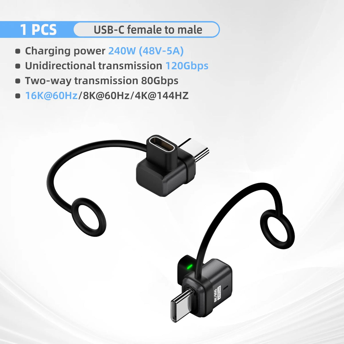 USB4 2.0 USB-C Adapter 240W PD 120Gbps 16K@60Hz Converter