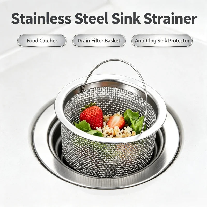 Stainless Steel Kitchen Sink Strainer & Drain Filter Basket