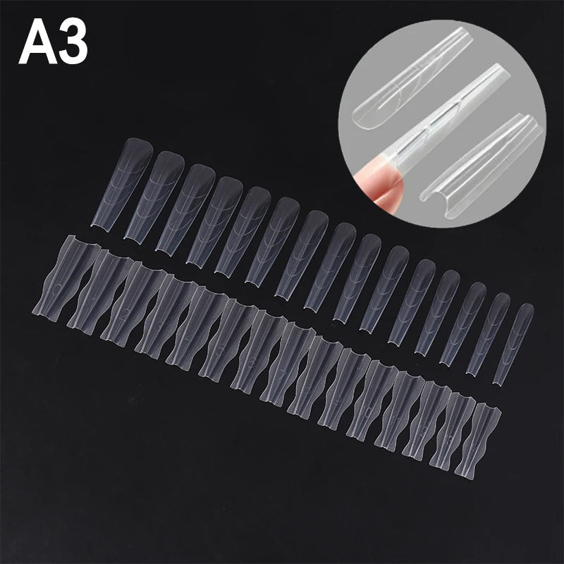 60Pcs Reusable Poly Dual Forms Nail Gel Mold Extension Tips