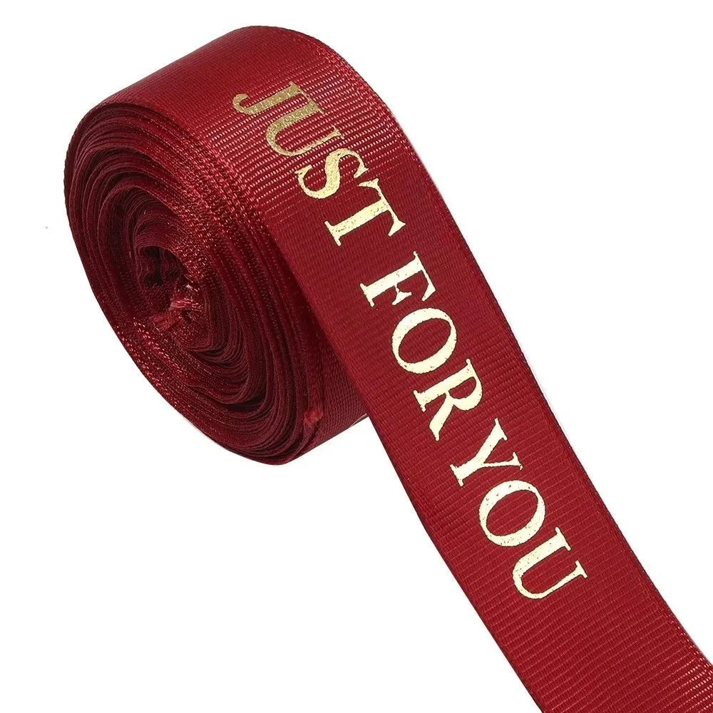 10 Yards "Just For You" Printed Polyester Ribbon 25mm