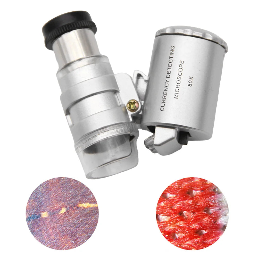 VODOOL Mini LED Pocket Microscope – Handheld Jeweler Loupe