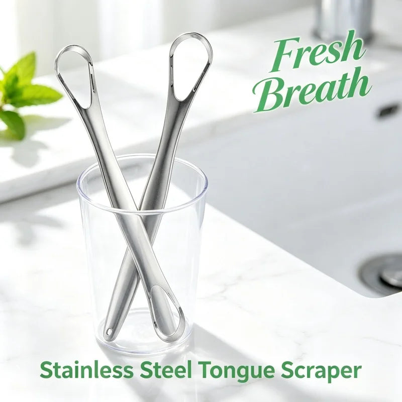 Stainless Steel Tongue Scraper – Fresh Breath Oral Care Tool