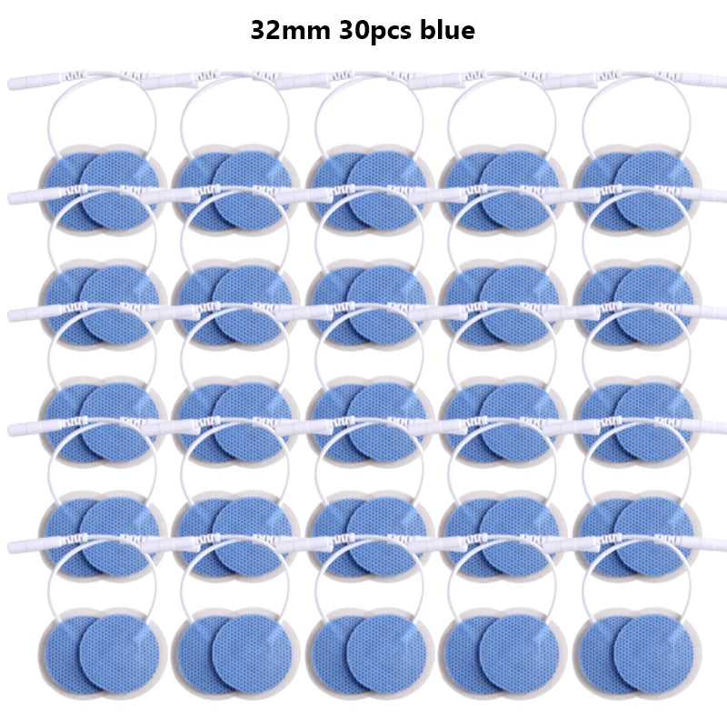 32mm TENS EMS Electrode Pads – Reusable Self-Adhesive Patches