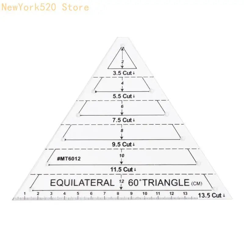 60° Equilateral Triangle Quilting Ruler – Sewing Template Tool