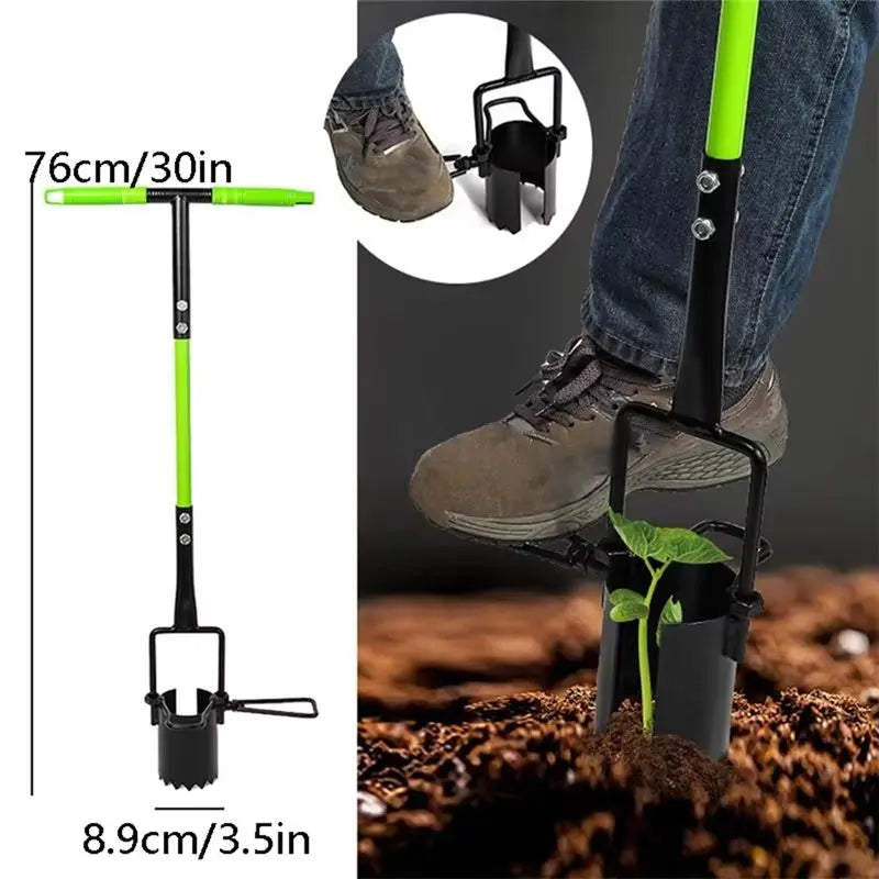 Long-Handled Bulb Planter Tool – 5-in-1 T-Handle Weeder