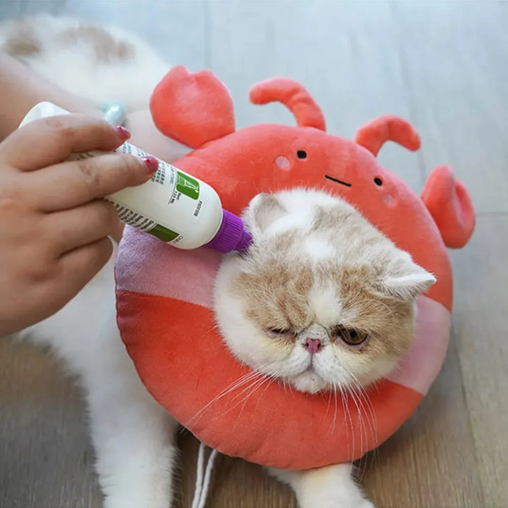 Soft Plush Pet Recovery Collar – Adjustable E-Collar for Cats
