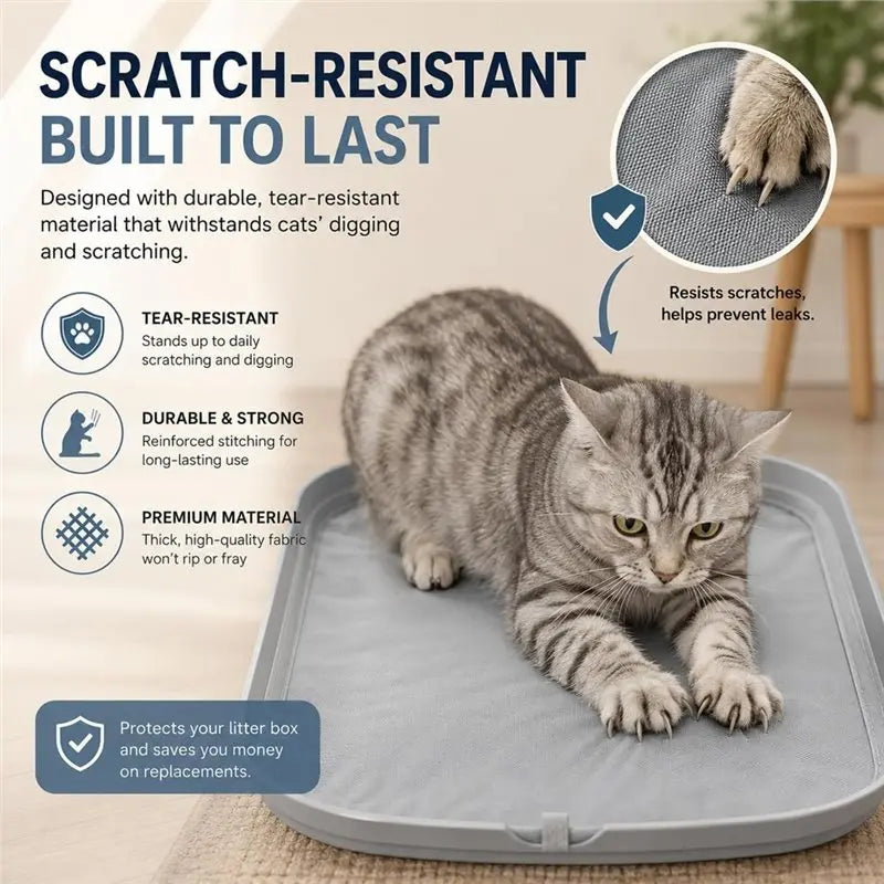 95L Self-Cleaning Cat Litter Box + 4 Waterproof Liner Pads