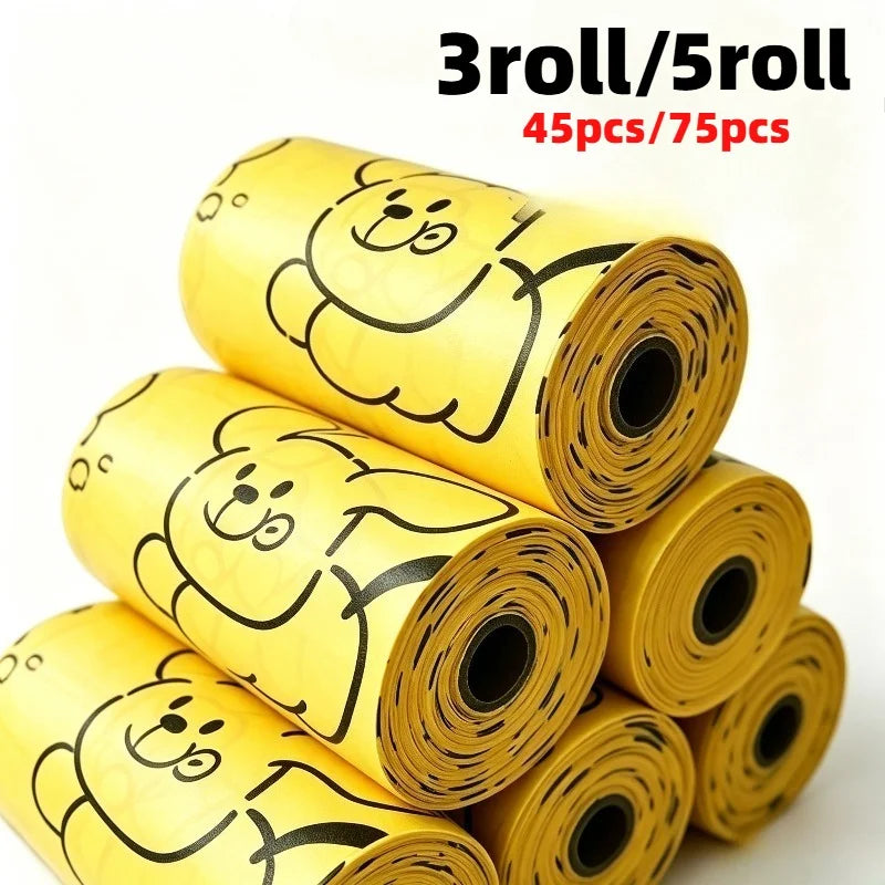 Degradable Dog & Cat Poop Bags – Thickened, 3–5 Rolls
