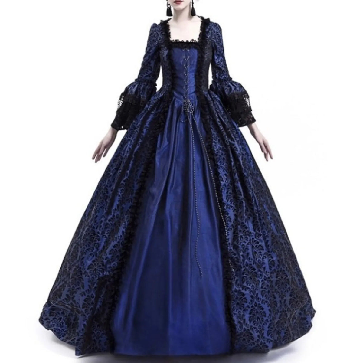 Women's Medieval Gothic Halloween Costume Hooded Long Gown