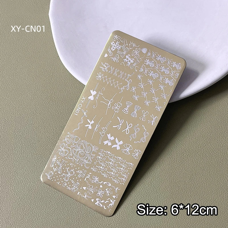 Nail Stamping Plates 12x6cm Butterfly Flower Cat Designs