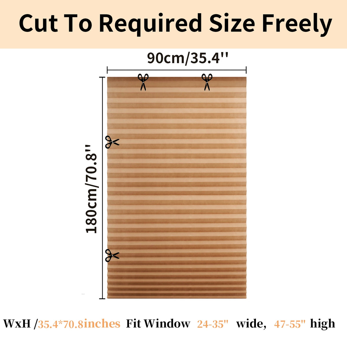 Temporary Paper Window Blinds – No Drill, Cut to Size, Cordless