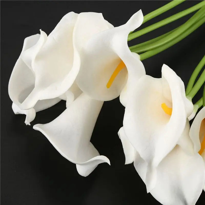 30-Head White Calla Lily Bridal Bouquet – Latex Real Touch