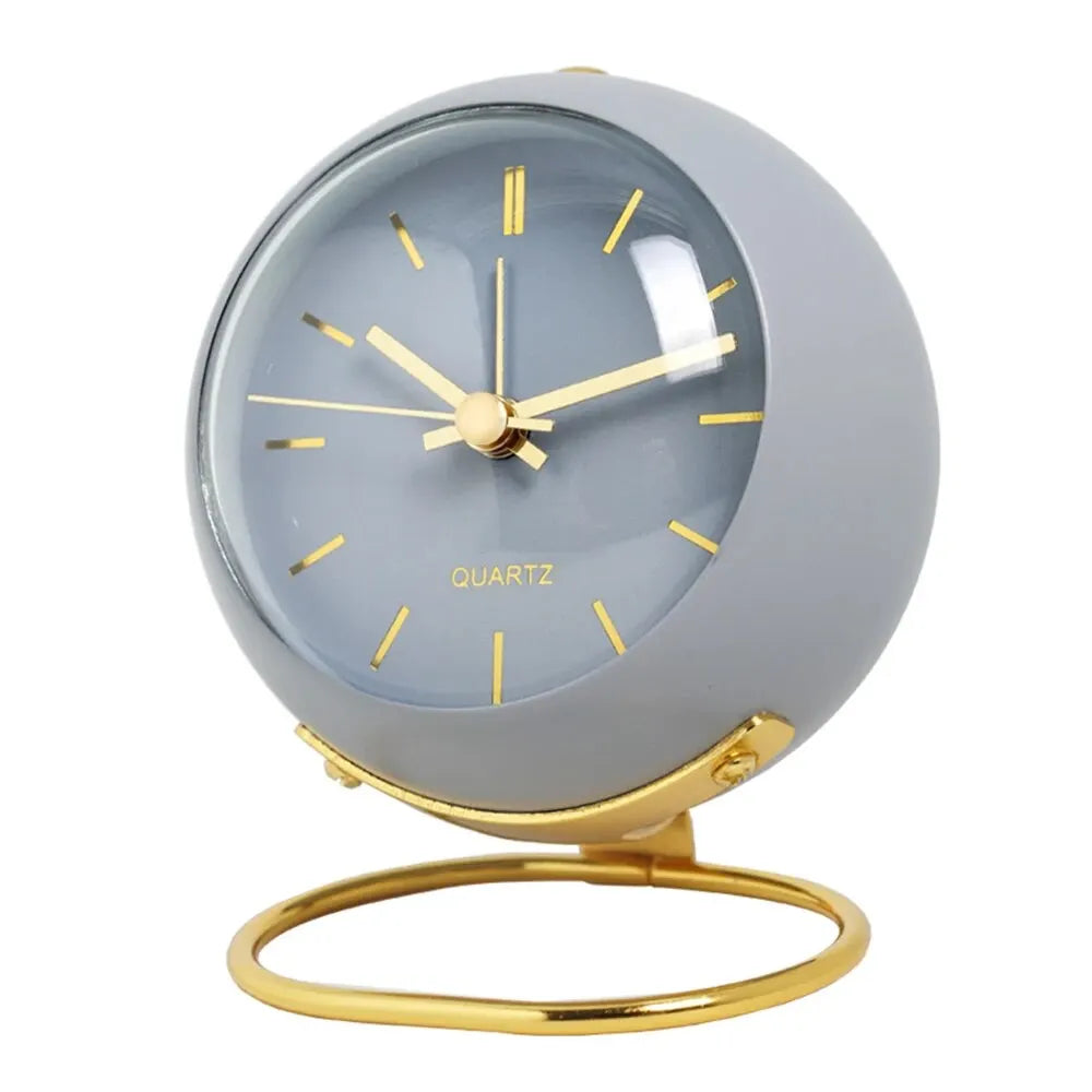 Nordic Minimalist Desk Alarm Clock – Silent Luminous Quartz