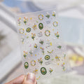 Spring Wildflower 5D Embossed Nail Art Stickers | 3D Garland