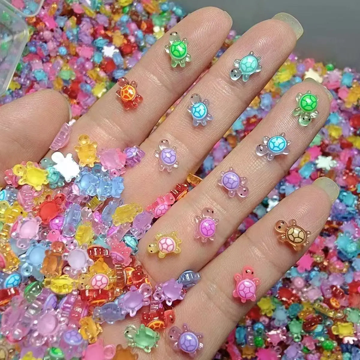 50pcs Kawaii Turtle 3D Flatback Resin Nail Art Charms DIY
