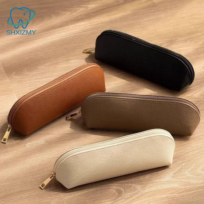 PU Leather Pencil Pouch – Waterproof Metal Zipper Case