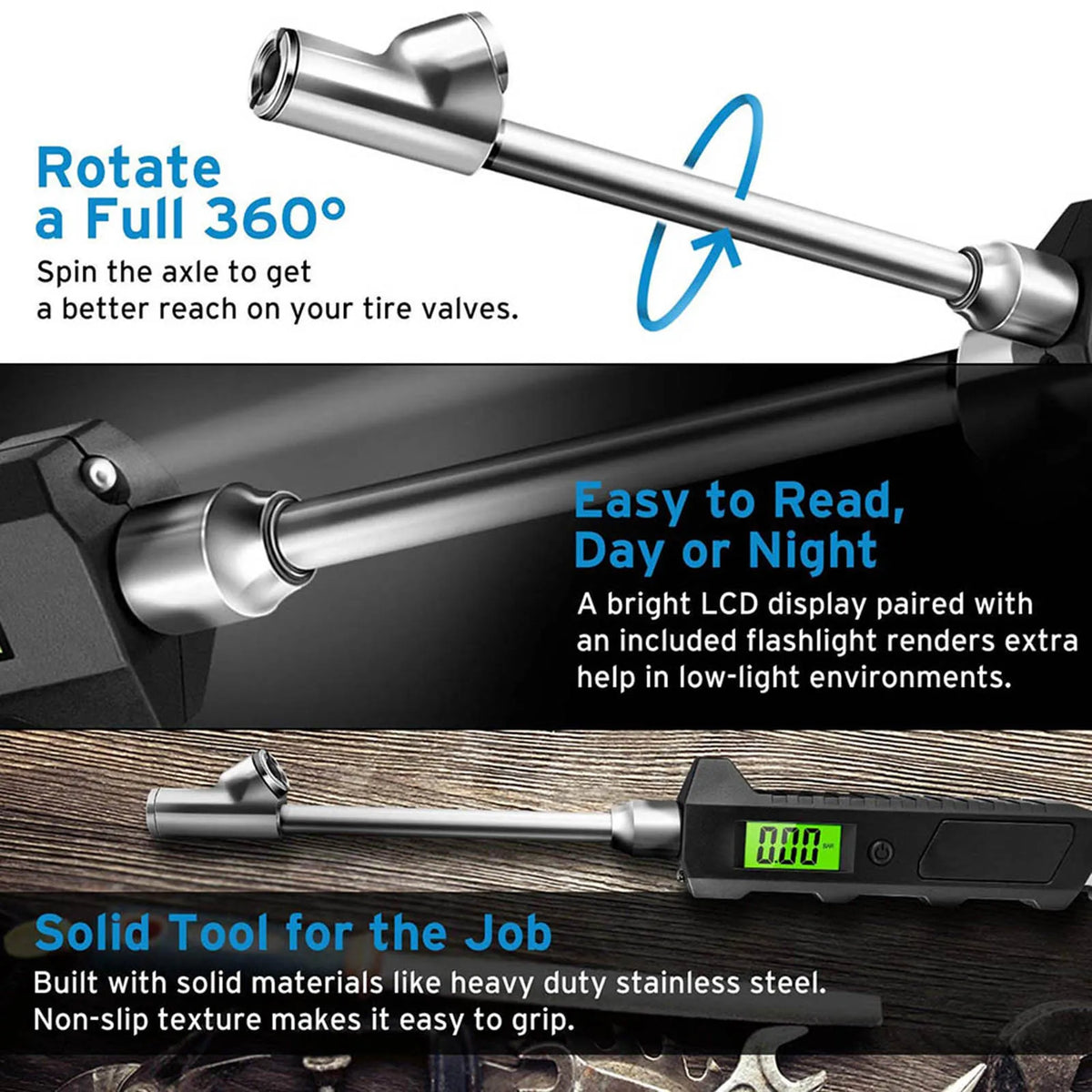 Digital Pencil Tire Pressure Gauge 230 PSI | 4 Units Car Truck