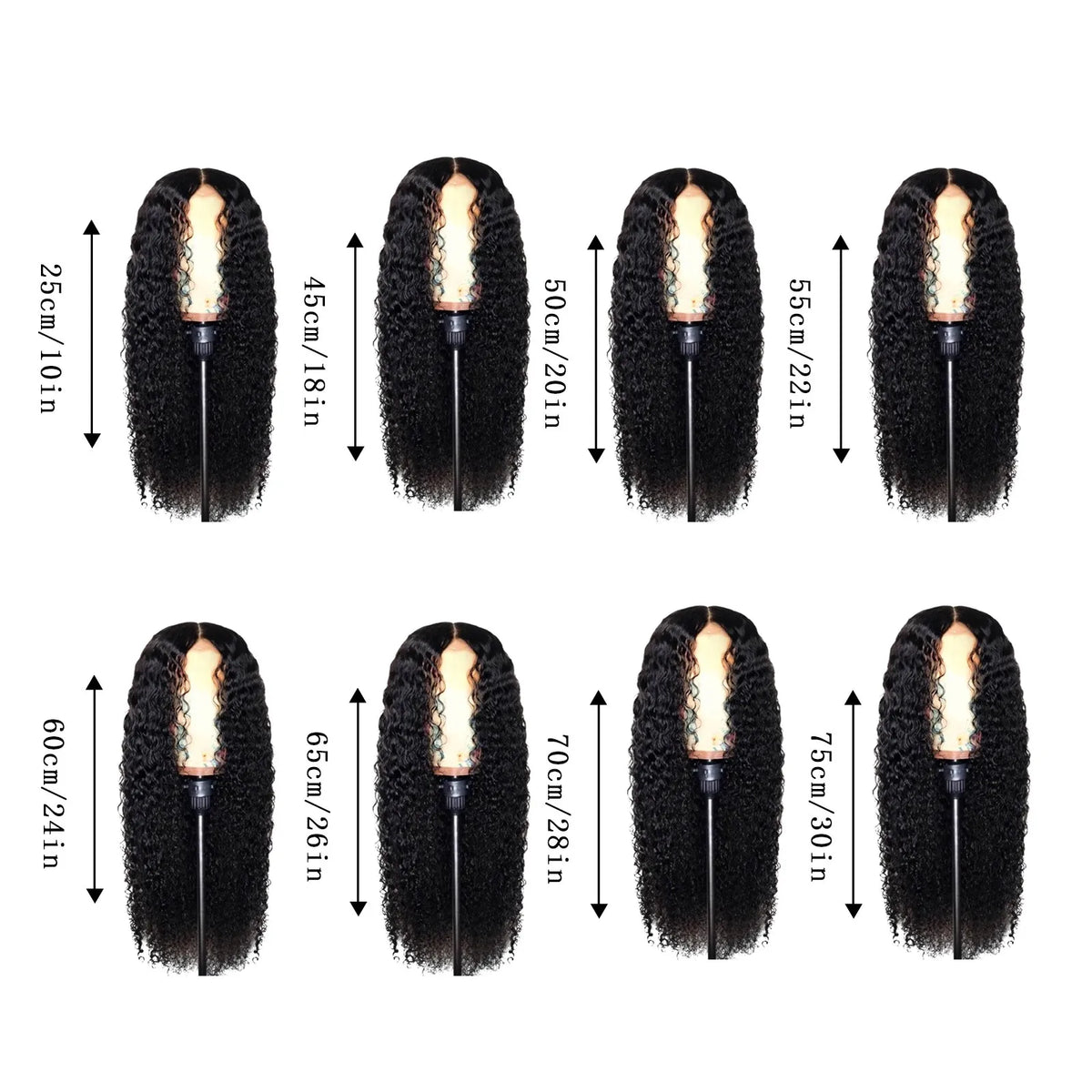 Deep Wave Synthetic Wig – Natural Black Curly U-Part Wig