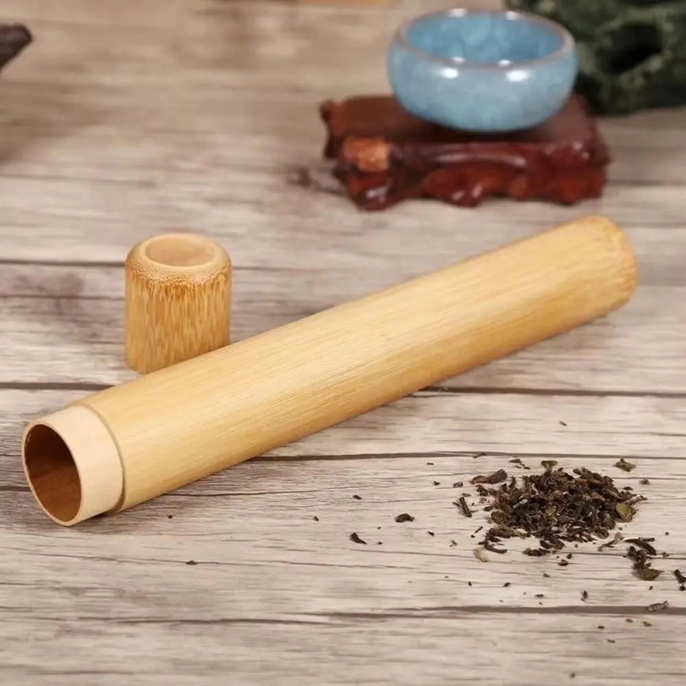Natural Bamboo Tea Canister with Lid – Eco Spice Storage Jar