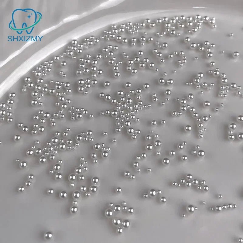 12-Grid 3D White Pearl Nail Charms – Mixed Beads Nail Art Set