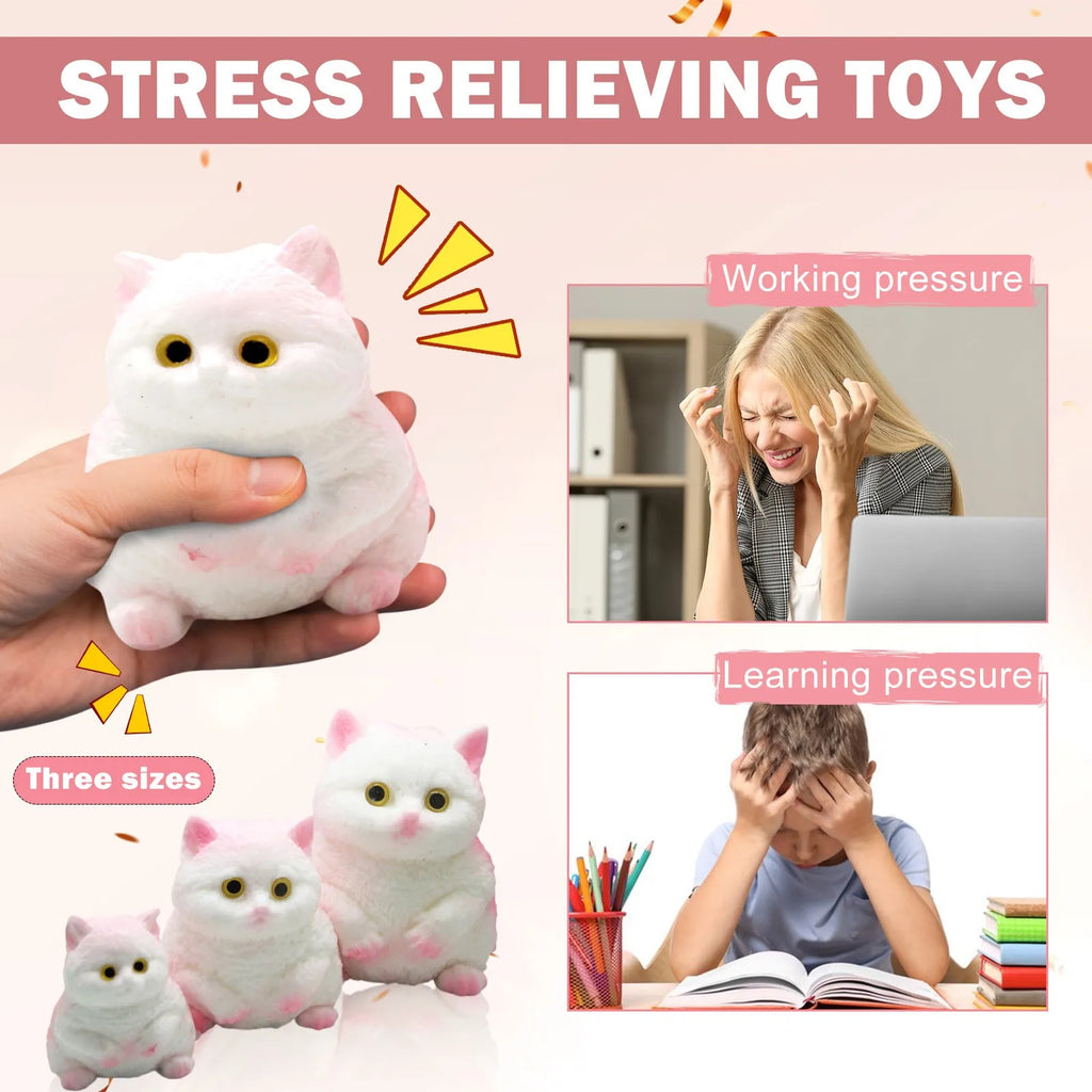 Chubby Cat Squeeze Toy Soft TPR Fidget & Gift – Cute Cat Figure