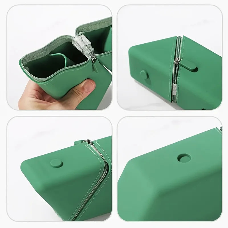 Foldable Silicone Pen Holder Large Capacity Desk Pencil Case