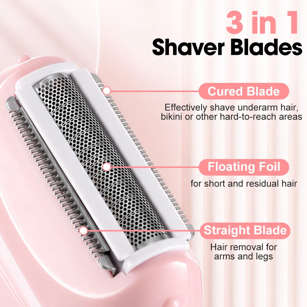 AFDEAL 3-in-1 Women's Electric Shaver & Bikini Trimmer USB-C