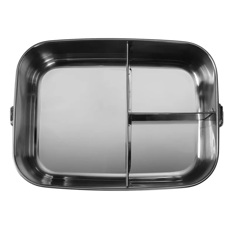 Stainless Steel 3-Compartment Bento Lunch Box 1400ml – 4 Pack