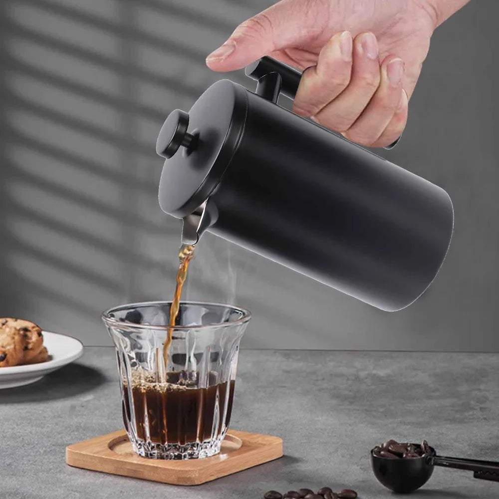 350ml Stainless Steel French Press – Double Wall Insulated Coffee Maker