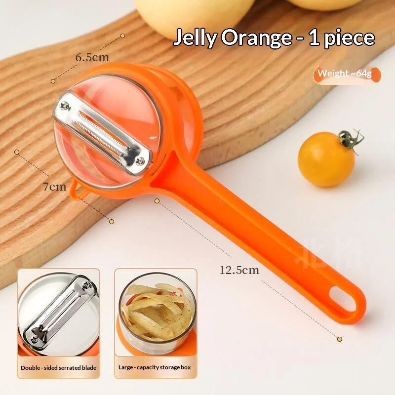 Vegetable Peeler with Storage Container – Stainless Steel Blade