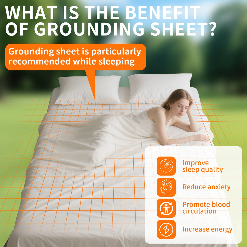 Grounding Bed Sheet 10% Silver Fiber & Organic Cotton Earthing Mat