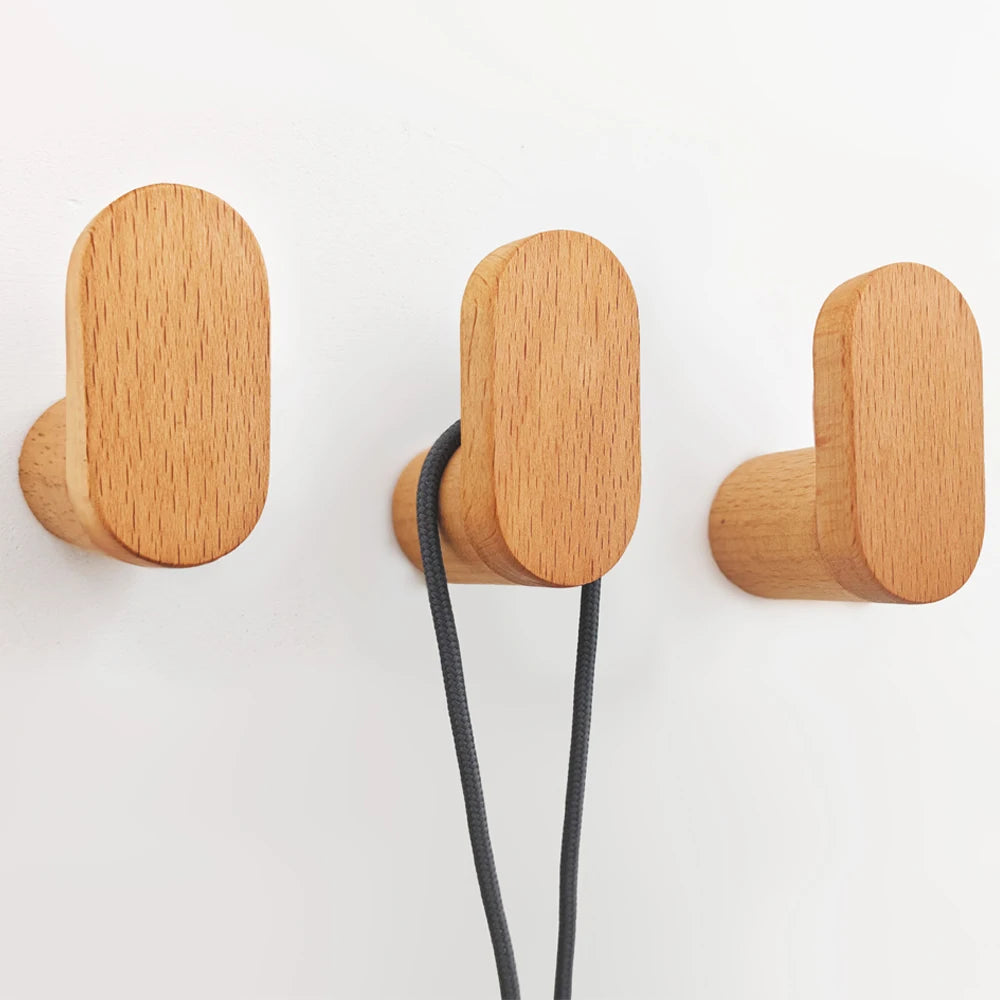 Beech Wood Wall Hook – Coat Rack, Key & Hat Hanger