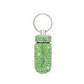 Rhinestone Keychain Pill Case – Waterproof Aluminum Holder