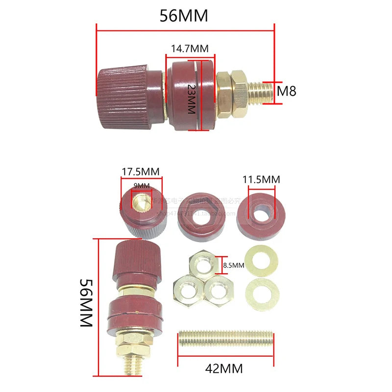 6mm 8mm Brass Battery Stud Post Connector Terminal Kit