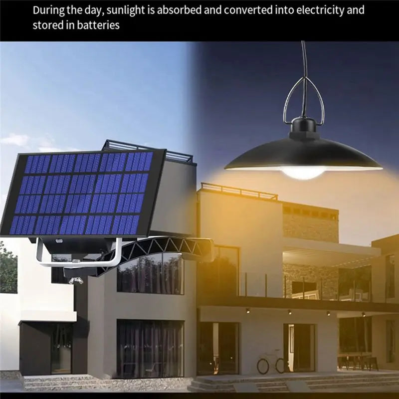 Solar Pendant Light with Remote Control – Outdoor & Indoor LED