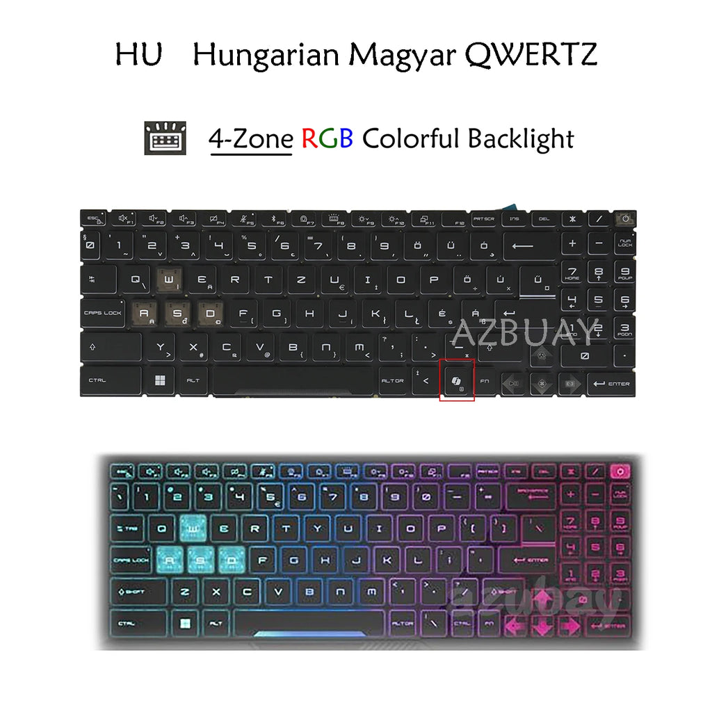 Hungarian RGB Keyboard for MSI Pulse 15/17 B13V – AZUBAY