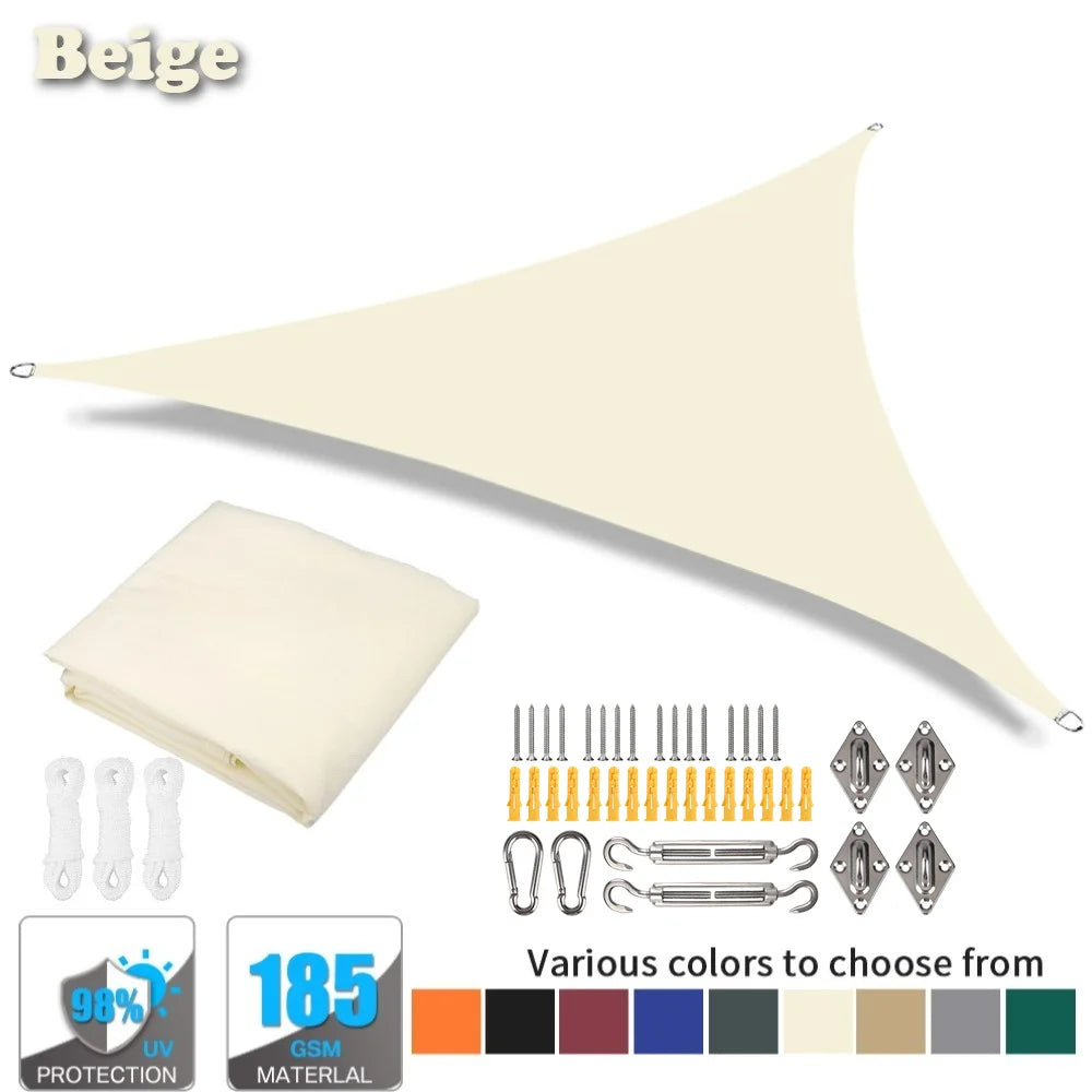 Waterproof Triangle Sun Shade Sail – 98% UV Block for Patio