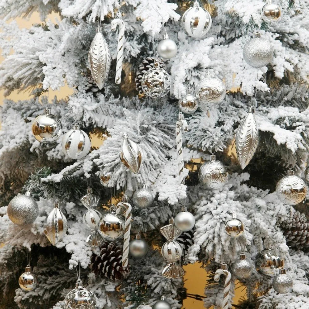 40PCS Shatterproof Christmas Ball Ornaments – Candy Cane Design