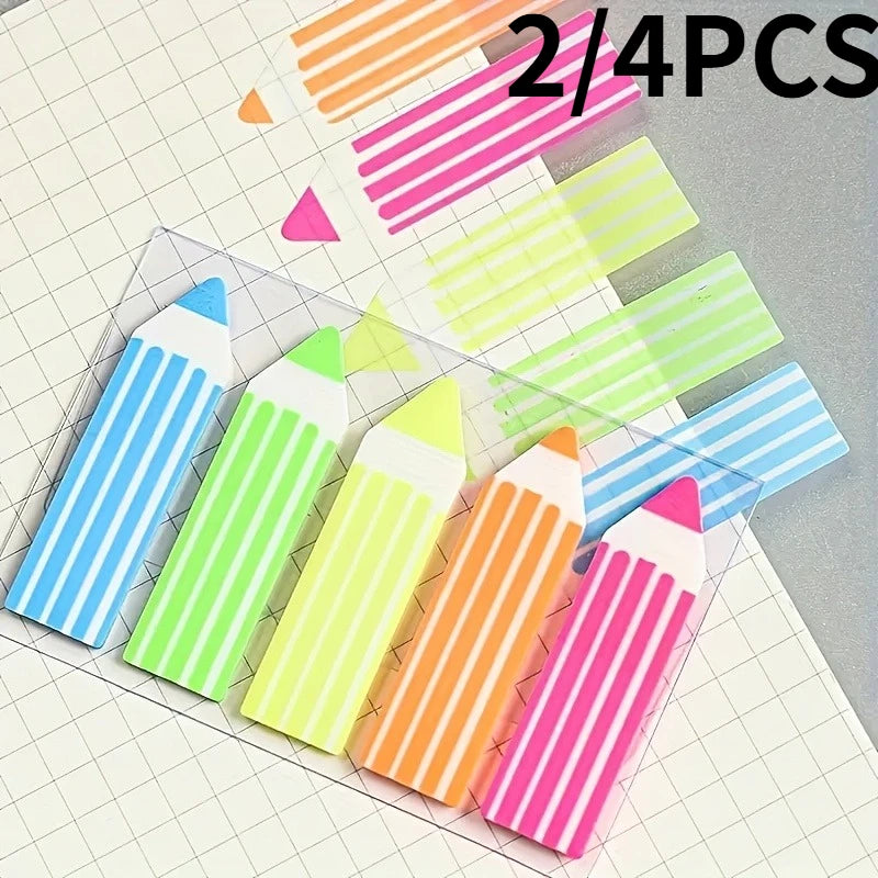 Pencil-Shaped Colorful Sticky Notes 2/4 Pack – School Memos