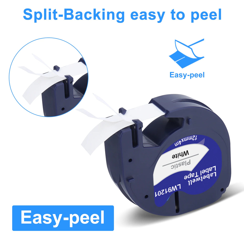 Labelwell Compatible Dymo LetraTag Label Tape 12mm 91201 91200