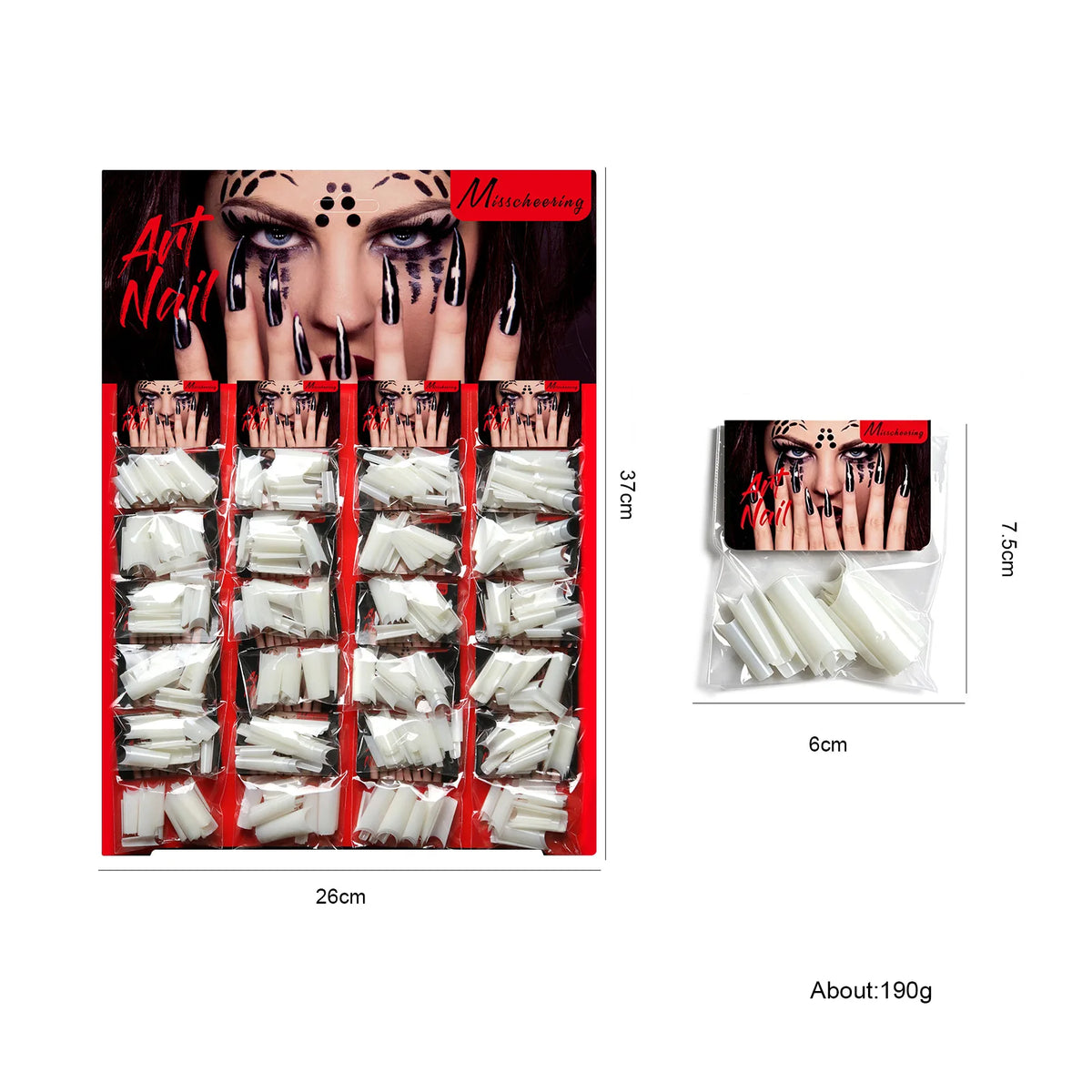 24-Pack Acrylic Press-On Fake Nails – Natural DIY Manicure Kit